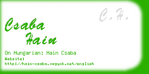 csaba hain business card